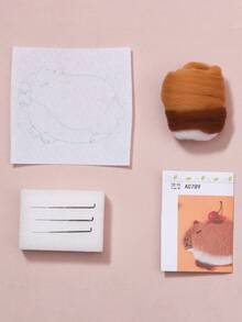 Bộ dụng cụ tự làm đế lót ly bằng len nỉ họa tiết động vật, bộ kit tự làm đế lót ly sáng tạo kèm hướng dẫn, phù hợp cho người mới bắt đầu, bao gồm đầy đủ dụng cụ, họa tiết chuột lang nước (Capybara). - Bộ dụng cụ tự làm đế lót ly Kapibala - Xem 4