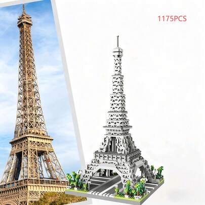 1175块著名地标塔楼积木，ABS材质，混色积木，创意场景积木，适合生日、节日、纪念礼物，14岁以上