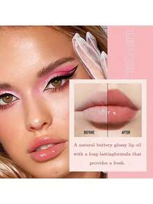 6 Colors Lip Oil Lip Stain, Watery Lip Oil Lip Tint Stain Set, Liquid Lipstick Lip Gloss Moisturizing, Non-Sticky, High Pigment - 無味 - 查看 8
