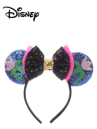 Disney 1件迪士尼系列发饰，米奇耳朵发箍，闪亮，游乐园装饰发夹，可爱蝴蝶结发夹，公主装扮配饰，适合迪士尼粉丝