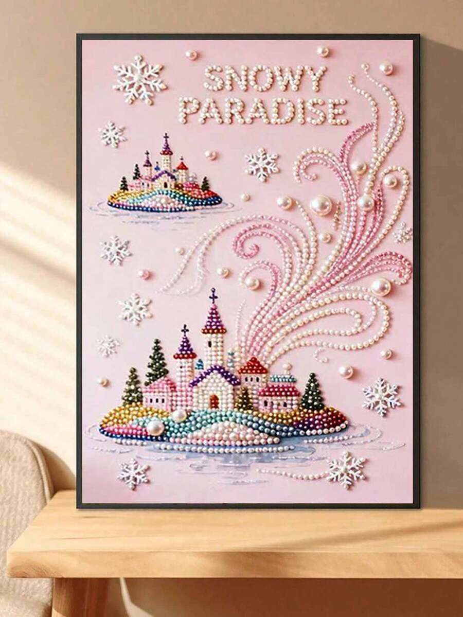 1pc DIY Pearl Painting, 5D Hand-Applied Diamond Painting Set, Frameless Art Embroidery Cross-Stitch Diamond Painting, DIY Art Craft Wall Decoration Painting, Special Pearl Diamond Design To Make The Picture More Vivid And Three-Dimensional - Cartoon - View 1