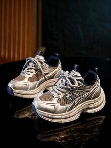 2026春秋新款男女童运动鞋，儿童透气网面运动鞋，休闲跑步鞋 - 灰色 - 查看 5