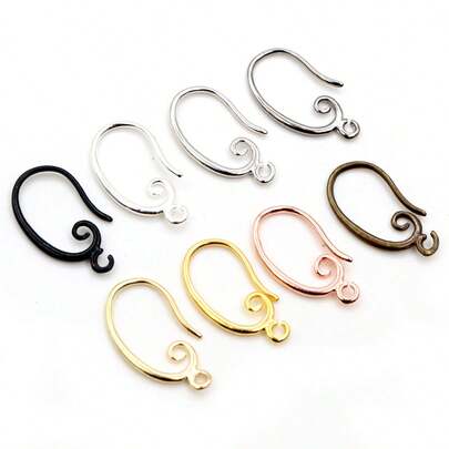 12pcs 19x11mm Brass Metal Earring Hooks Wire DIY Jewelry Making Earrings Clips Accessories Findings
