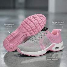 Women's Orthopedic Walking Shoes For Plantar Fasciitis Support, Non-Slip Work Sneakers With Arch Support, Wide Toe Box Lightweight Comfortable Shoes For Nursing, Standing All Day, Gym - 粉色 - 查看 1