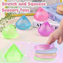 新款闪亮钻石麦芽挤压玩具，慢回弹创意拉伸减压指尖玩具 - 彩色 - 查看 7