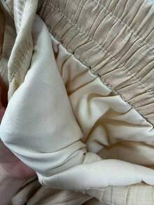 Linen Shirt And Pants Set (2 Pieces), Lined With Elastic. - Apricot - View 8