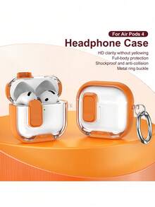 Fashion Business Bracket Suitable Compatible With Apple Bluetooth Earphones 4 Active Noise Cancelling Protective Case With Lock Clasp, Pro 3/2 2nd Generation Protective Shell Anti-Open Cover Earphone Case Full Protective Anti-Fall Earphone Cover - Black - View 3