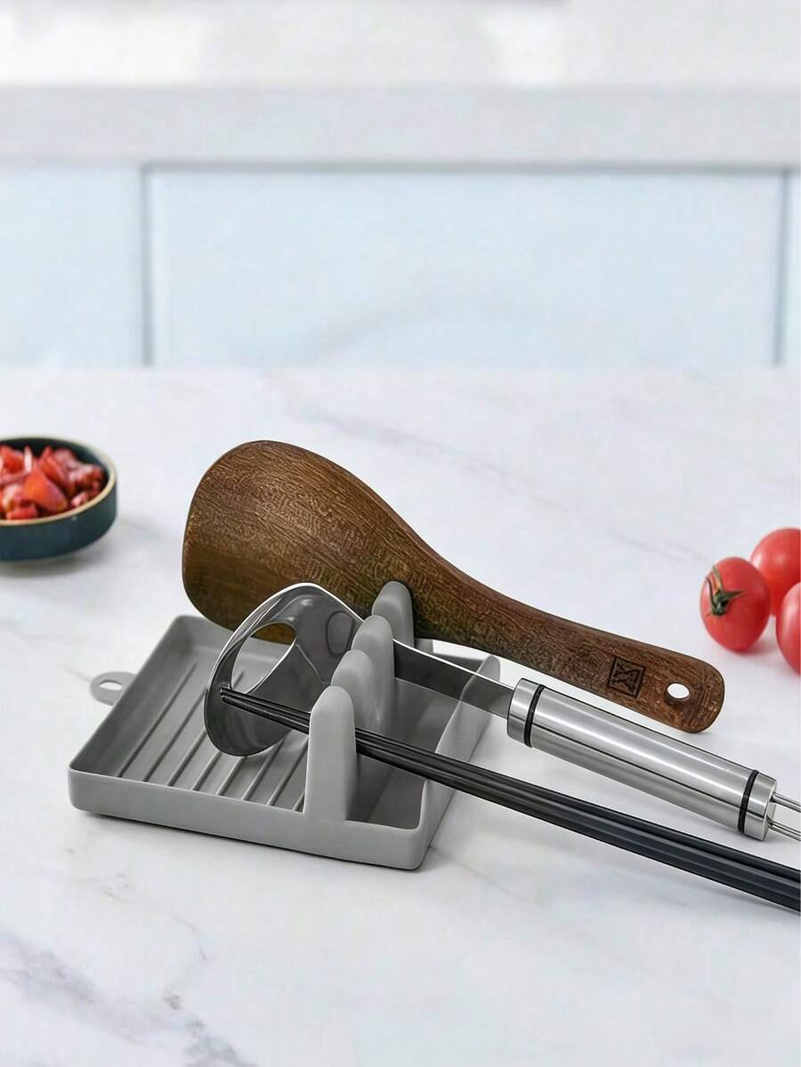 1 pièce Repose-cuillère multifonctionnel antidérapant et résistant à la chaleur en silicone, support de rangement pour ustensiles de cuisine, adapté pour la cuisson, la pâtisserie, la friture, convient pour les restaurants et les hôtels