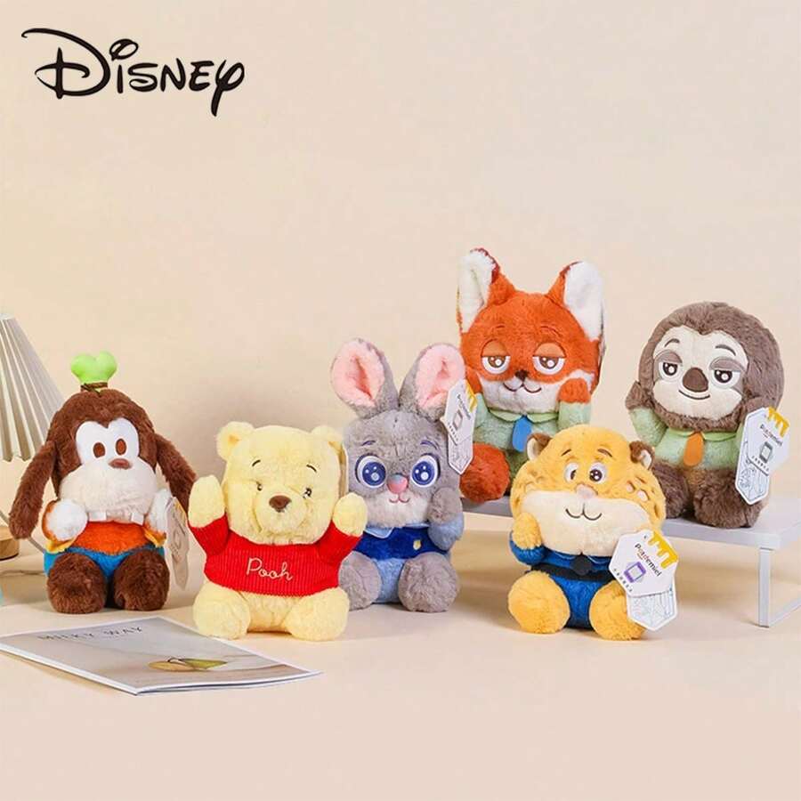 Disney 迪士尼小熊维尼毛绒玩具，疯狂动物城毛绒抱枕，生日/情人节/派对礼物，纪念品，适合亲子互动毛绒玩具纪念品 - 彩色 - 查看 1