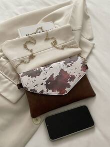 新款女士斜挎包，简约百搭单肩包，女士手拿包 - 棕色 - 查看 9