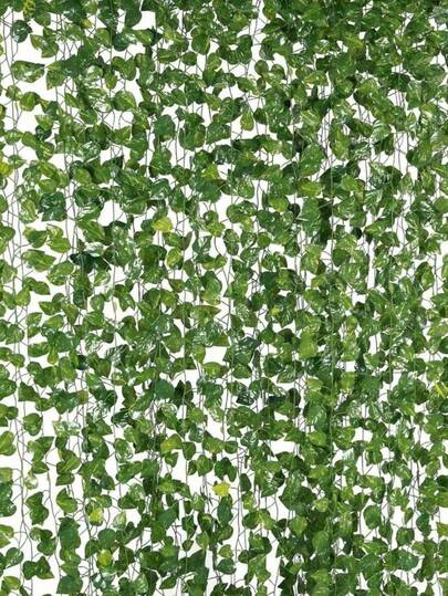 12/24片装仿真丝常春藤藤蔓叶花环，可悬挂装饰，适用于婚礼、家居、厨房、花园、办公室、墙面装饰、生日、毕业礼物