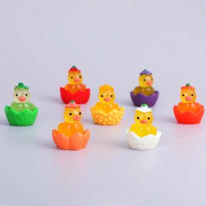 Mini Resin Duck Figurines, Designed As Glowing Vegetables And Fruits - Ideal For Making DIY Fairy Garden Decorations, Accenting Glass Containers, Potted Plant Decor, Miniature Landscape Projects, Gardening Ornaments, Car Interior Decor Or Party Favors. Also Great As Birthday Gifts (Random Colors)