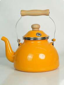 SummitPulse 1个北欧简约鸣笛珐琅木柄水壶，多功能耐高温水壶/咖啡壶/冰水壶/奶茶壶，不易碎油壶，美观的炉灶茶壶，清新家居桌面装饰，生日、节日聚会、户外露营等场合的特色饮具 - 多色鳴笛壺 - 查看 16