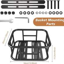Bike Basket Rear, Bicycle Basket With Liner,Waterproof Cover,Cargo Net, Large Bike Back Baskets, Heavy Duty Rear Bicycle Baskets For Most Bikes And E-Bike - Black - View 3