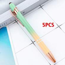 Customized Text LOGO Rose Gold Ombre Metal Push Button Aluminum Barrel Pen, Capacitive Touch Ballpoint Pen, Elegant Gift For Family, Friends, Teachers, Parents, Colleagues, Graduation & Back To School Season - Multicolor - View 17
