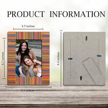 Retro Colorful Wooden Picture Frame For 5\X7\ Photo -  Frame Tabletop Display, Christmas Gifts For Friends & Families, Farmhouse Home & Office Decorations(Ve..Rtical)-A04 - Flerfärgad - Visa 3