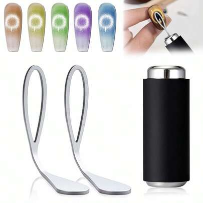 3 Pieces Multi-Functional Cat Eye Shape Nail Set, Nail Polish/UV Gel Cat Eye Design Supplies, Easily Create Cat Eye French Shape, Manicure Salon Essential Nail Supplies Nail Tools