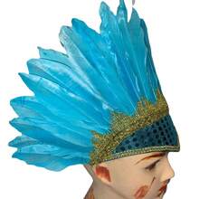 Shiny Retro Performance Party Feather Chief Colorful Headdress Prop - Headwear - Multicolor - View 9