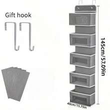 [Thickened 5-Layer Storage Box] Over-The-Door Hanging Storage Organizer With 5 Layers And 10 Large Capacity Pockets | 44lbs Weight Capacity Non-Tipping Over-The-Door Storage Rack, Space-Saving Hanging Shelves For Bedroom, Bathroom, Pantry, Room - Easy-To-Clean Fabric Structure, Suitable For Home, Office, Dorm - Organizing Rack, Home Storage, Lightweight Design, Sturdy Structure, Ideal Choice For Small Space Living - View 3