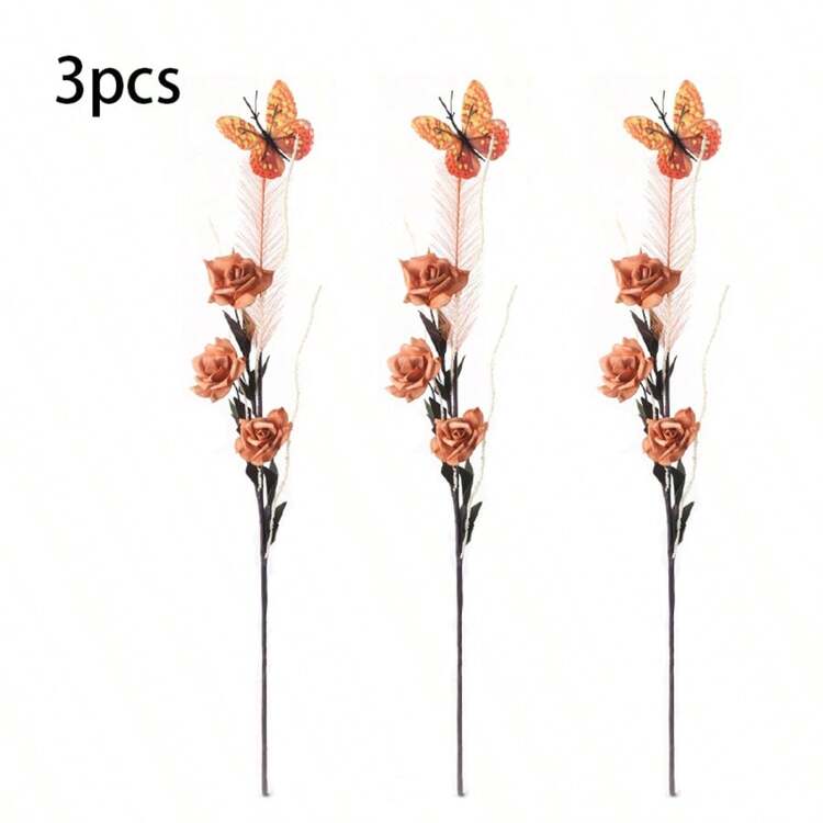 1/2/3/4/5/6PCS Artificial Butterfly Rose Bouquets, Suitable For Home Decoration, Spring Decoration, Biomimetic Butterfly Parking, Lifelike, Suitable For Weddings, Celebrations, Daily Decoration, Spring And Summer Season, Mother's Day Decoration - Multicolor - View 38