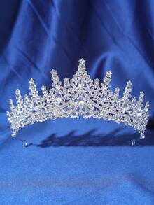 1pc Luxurious Purple Red Semicircular Crown Diamond Jewelry Wedding Beautiful Bride Party Ladies Crown Royal Tiaras - Multicolor - View 19