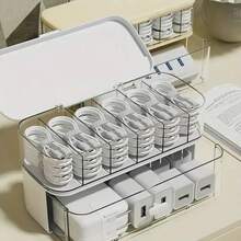 1 pieza Organizador de gestión de cables de escritorio, soporte para cables de carga, clip organizador de cables de alimentación - Blanco - Ver 1