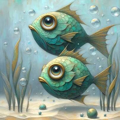 New 5D DIY Diamond Painting Kit - Fish, Full Round Diamond Mosaic Artwork Without Frame, Creative Handmade Home Office Decor