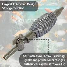 3-In-1 Manual Aquarium Water Changer And Gravel Cleaner - Fish Tank Sand/Gravel Vacuum Cleaning Tool With 3 Nozzles And Hose Kit For Efficient Aquarium Maintenance, Aquarium Maintenance Tool | High-Efficiency Cleaning Tool | Aquarium Cleaning Tool - Straight Head - View 5