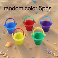 Easter Decor Moss Micro Landscape Ornament, Miniature Doll House Props, Realistic Mini Plastic Beach Miniature Model Toys, Colorful Small Buckets, Trash Cans - Simulation Mini Bucket - View 12