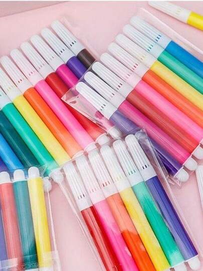 迷你水彩笔套装 - 6/12/24/36/70/100 支装，色彩鲜艳，可水洗塑料笔，适用于绘画、涂色和书法 - 出墨流畅 - 多支装，是艺术、手工和各种活动的理想之选，彩色笔，毡尖笔，马克笔，儿童派对礼物，派对礼物，彩色笔，儿童派对用品，派对礼物，返校季
