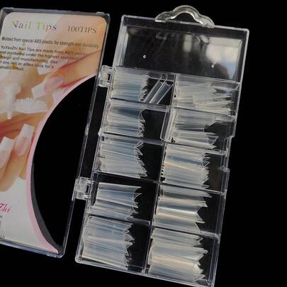 Unhas Postiça Almond 100pcs Nail Tips  para Extensão de Unha Artificial Acrílico Resistente