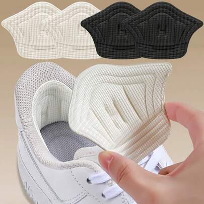 16pcs Of Self-Adhesive Heel Repair Patches For Sports Shoes, Made Of Sponge Material, Designed To Fix Heel Damage, Featuring A Textured Surface For Grip, Covering Holes In The Insole And Worn Areas At The Back Of The Shoes