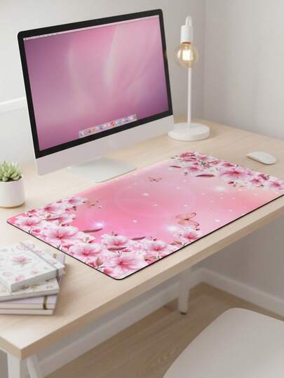 大号鼠标垫，防水防滑光滑布面，梦幻蝴蝶花卉图案，可用作键盘垫、桌面垫或书垫，是游戏玩家、办公室和宿舍的理想之选，兼容鼠标和轨迹球，是送给游戏玩家的绝佳礼物。电子产品 > 电脑及办公用品 > 鼠标垫及腕托 > 鼠标垫