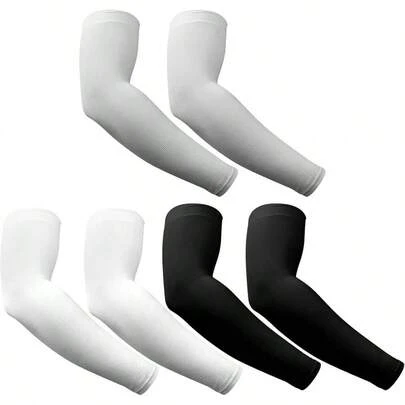 3 Pairs Cooling Arm Sleeves Women Men, Outdoor Breathable Elastic Sleeve Youth Basketball Baseball Sports