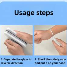 1件装玻璃清洁工具，家用高层双层中空磁性双面玻璃刮刷窗户清洁器 - A - 查看 12