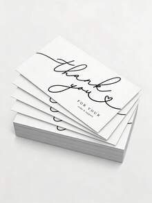 50pcs/Pack Wholesale Thank You Cards, Professional Business Thank You Cards Suitable For Beauty Salons, Technicians, Studios, Freelancers, Beneficial For Customer Loyalty And Brand Building - Loyalty Card - View 1