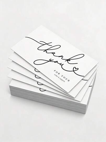 50 szt./opakowanie hurtowych kartek z podziękowaniami, profesjonalne biznesowe kartki z podziękowaniami, odpowiednie dla salonów kosmetycznych, techników, studiów, freelancerów, korzystne dla lojalności klientów i budowania marki