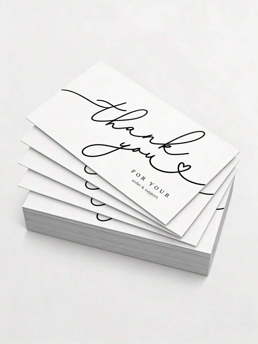 50pcs/Pack Wholesale Thank You Cards, Professional Business Thank You Cards Suitable For Beauty Salons, Technicians, Studios, Freelancers, Beneficial For Customer Loyalty And Brand Building - Loyalty Card - View 1