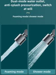 Extensor de grifo giratorio 360° de acero inoxidable 304, cabezal de rociador de doble modo a prueba de salpicaduras, adecuado para fregadero de cocina, tocador de baño - A - Ver 4