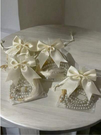 1PC 99 Beads Islamic Tasbih Prayer Beads BraceletJewelry With Bow Organza Gift Bag, Handheld RingCounter With 99 Prayer Beads, Best Gifts