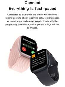 S2000 7-In-1 Smartphone Package: Step Counting, Distance Tracking, Calorie Control, Heart Rate/Blood Pressure/Oxygen Saturation Monitoring, Bluetooth Calling, Bluetooth Music Streaming, Temperature Measurement, Sleep Monitoring, Incoming Call Alerts, Text Message Alerts, Social Media App Notifications. - Gold - View 8