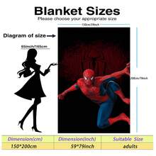 This Is A Marvel Spider-Man Themed Flannel Blanket, With High-Saturation Fuchsia And Black As The Main Colors, Full Of Futuristic And Visual Impact, Creating A Tense And Mysterious Atmosphere, With The Features Of Warmth And Softness, Suitable For Use As A Sofa Throw, Nap Blanket, Bedding Decoration, Etc. - Black - View 17