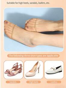 4 Pairs: Women's Sandal Insole Cushion Socks, Thick Non-Slip Comfortable, Thin Invisible Lace Pattern Socks - Multicolor - View 4