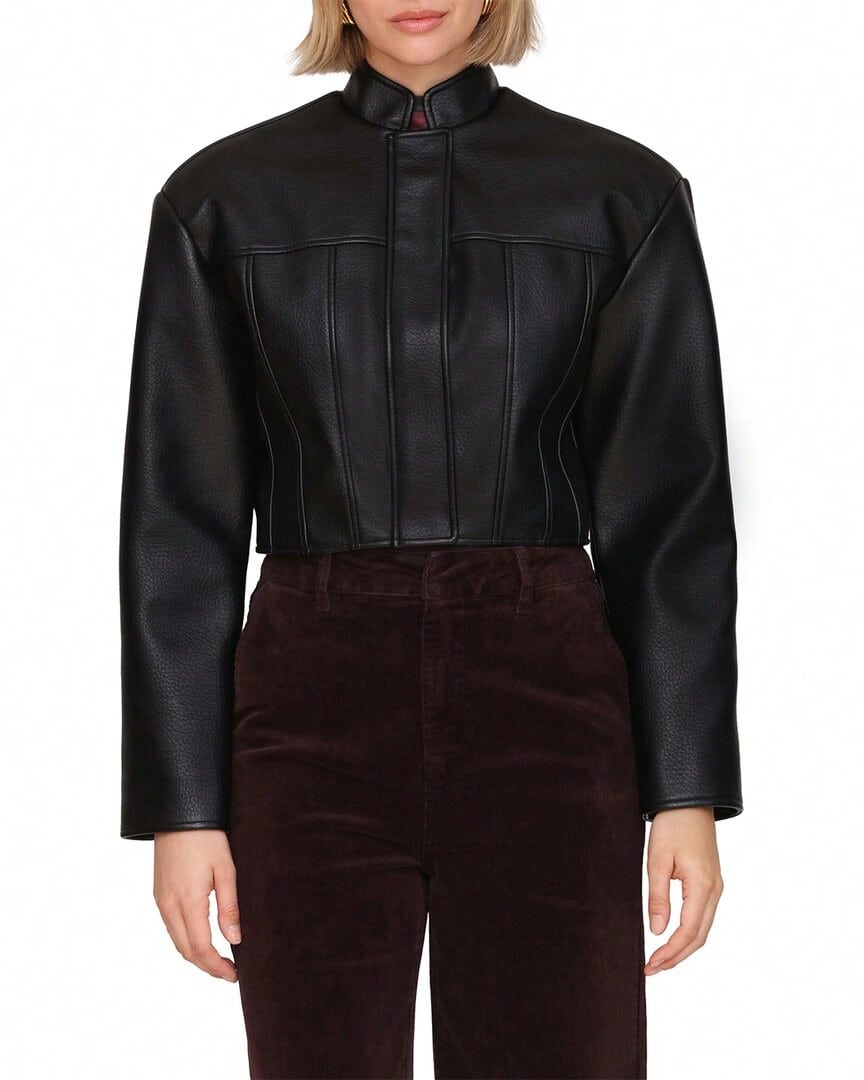 Avec Les Filles Vegan Leather Jacket - màu đen - Xem 1