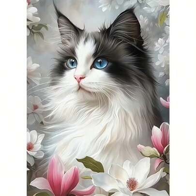 1pc [30*40cm/11.8*15.7in]5D Acrylic Diamond Painting Kit, Ragdoll Cat Pattern, Suitable For Adult Beginners DIY Mosaic Diamond Art, Full Drill Handmade DIY Diamond Painting For Living Room, Bedroom, Office Wall Decor, Surprise Gift For Family And Friends, Frameless