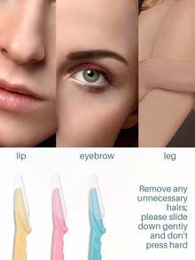1/6/12/24件套眉毛及面部脱毛剃刀套装，女士面部剃毛器，眉毛修剪器，去角质清爽肌肤 - 均碼 - 查看 5