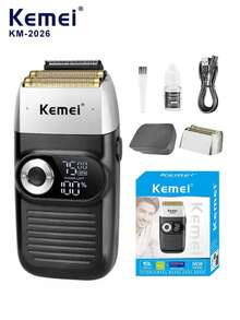 Kemei KM-2026/2027 Men's Electric Shaver, Professional Reciprocating Shaver For Wet & Dry Use, Beard Trimmer, USB Rechargeable, Replacement Blades & Shaver Head, 1pc - Multicolor - View 3