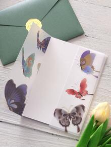 Set Of 10 Butterfly Pattern Kraft Paper Wrapped Wedding Invitation Cards With Envelopes And Closure Stickers For Weddings, Birthdays, Bridal Gifts, Engagement And Party Invitations - Butterfly - View 9