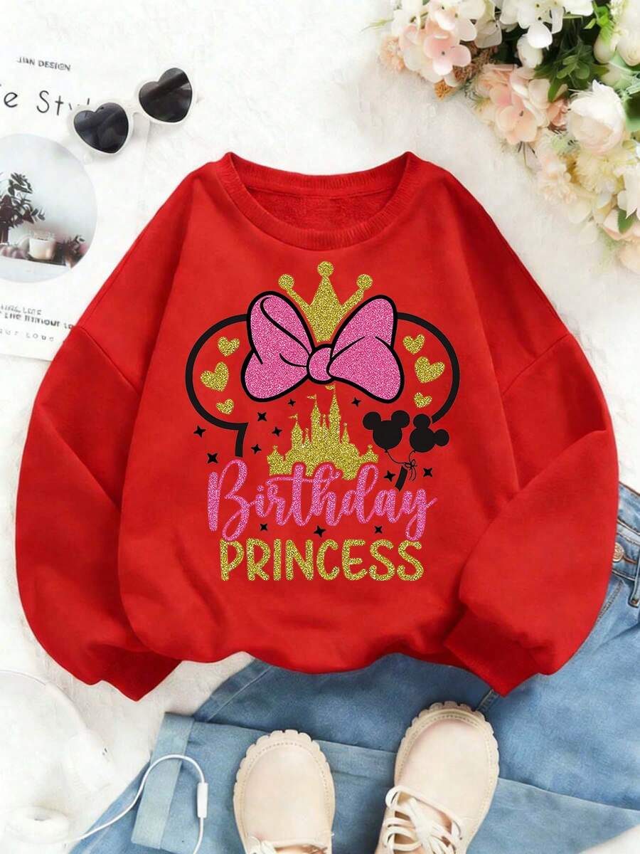 Disney This Soft And Warm Hoodie For Girls Features Minnie Mouse With Pink Sequined Bow Ears Print, Perfect For Everyday Casual Wear, Family Outings, And More. - 紅色 - 查看 1
