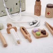 Kids Pretend Nurse Stethoscope Medical Set, Injection Syringe Wooden Doctor Role Play Toys For Boys - Multicolor - View 4